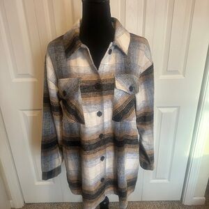 Thread & Supply Plaid Utility Jacket - Black, Brown, Cream
